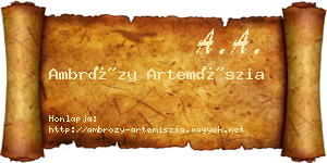 Ambrózy Artemíszia névjegykártya